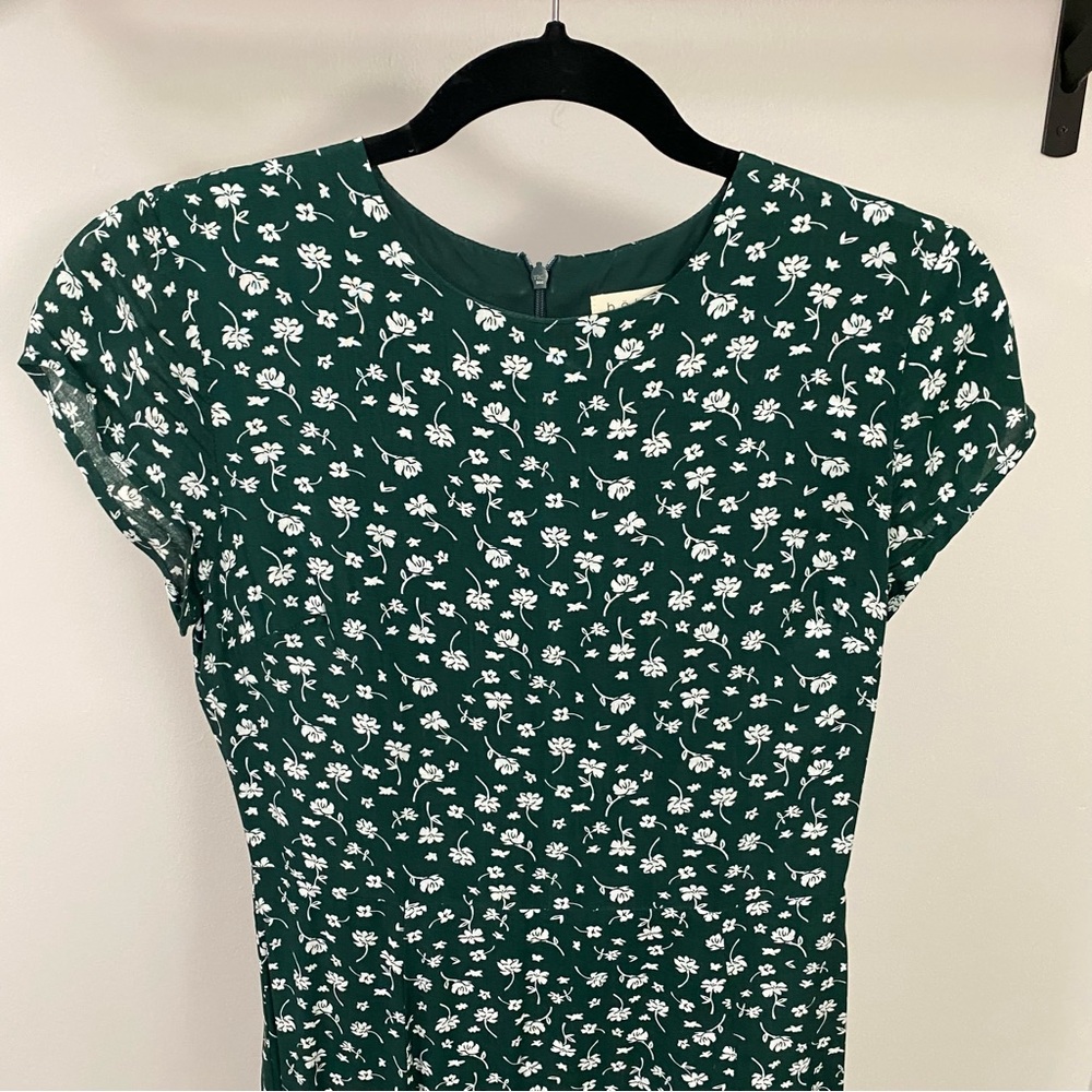 Bohme Green & White Floral Midi Length Dress - Picture 7 of 12